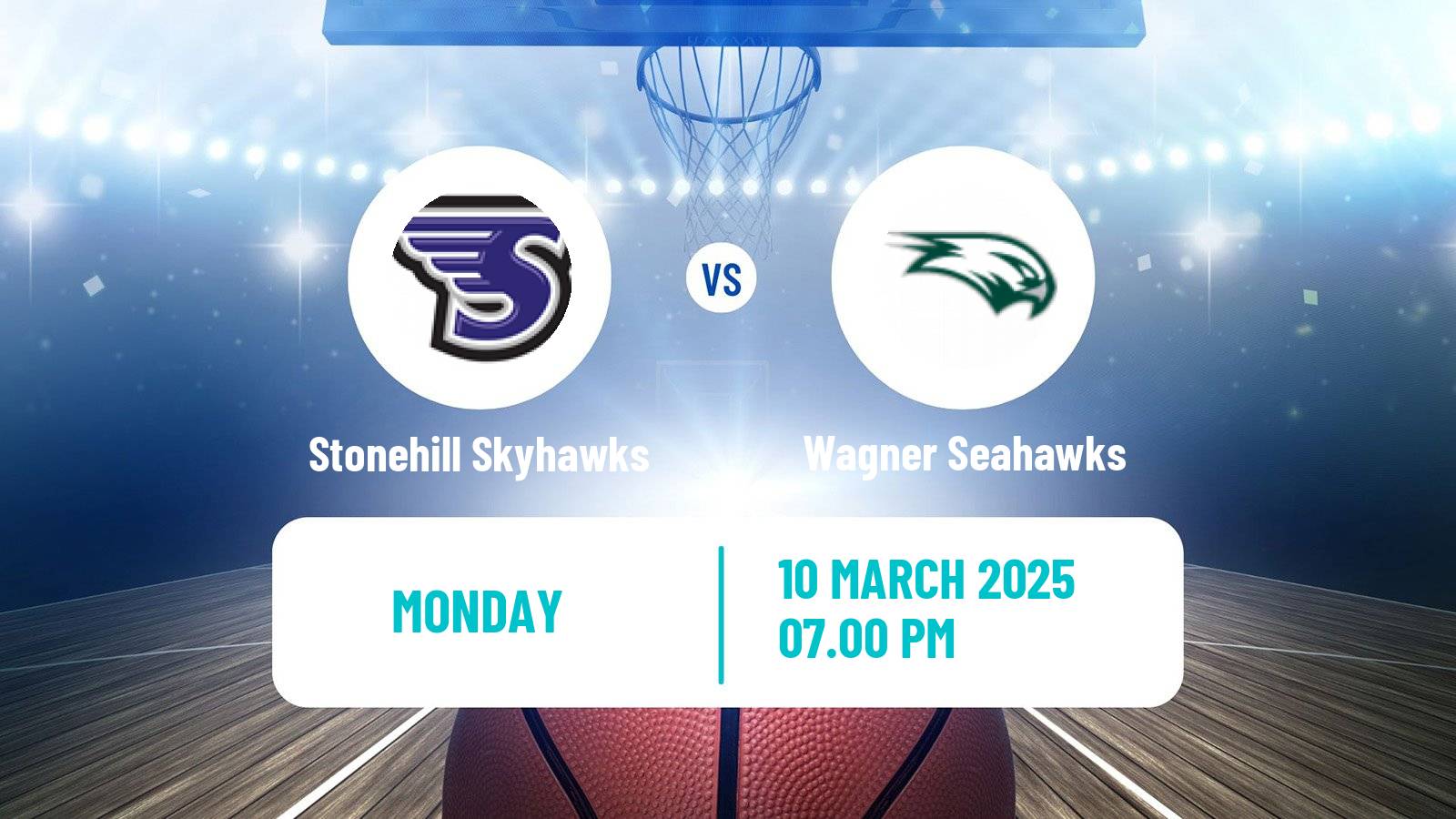 Basketball NCAA College Basketball Women Stonehill Skyhawks - Wagner Seahawks