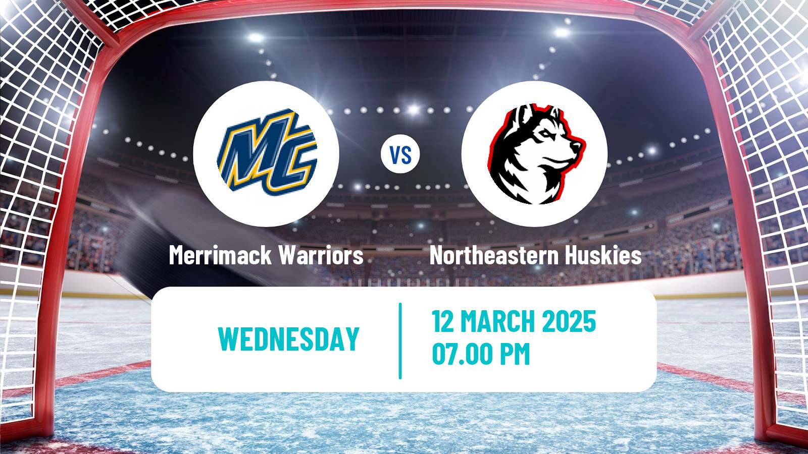 Hockey NCAA Hockey Merrimack Warriors - Northeastern Huskies