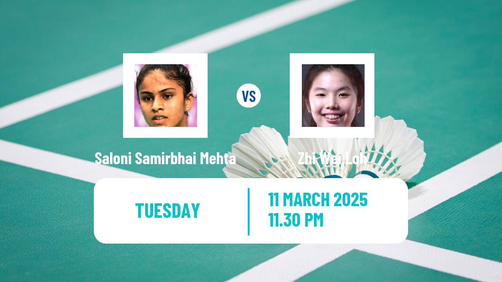 Badminton BWF World Tour China Masters Women Saloni Samirbhai Mehta - Zhi Wei Loh
