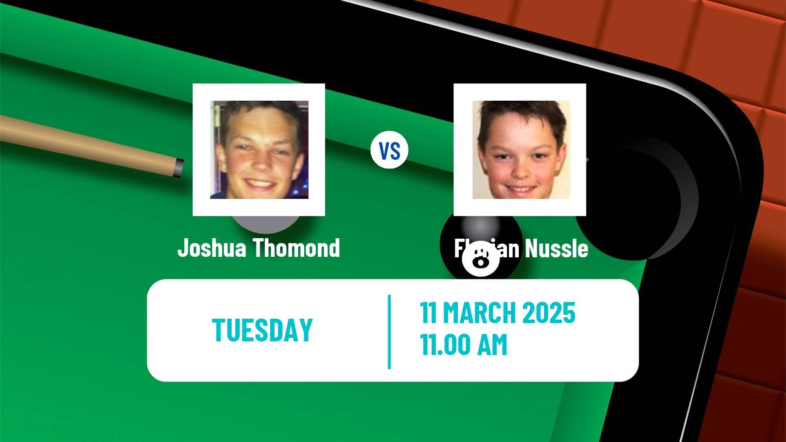 Snooker Q Tour Joshua Thomond - Florian Nussle