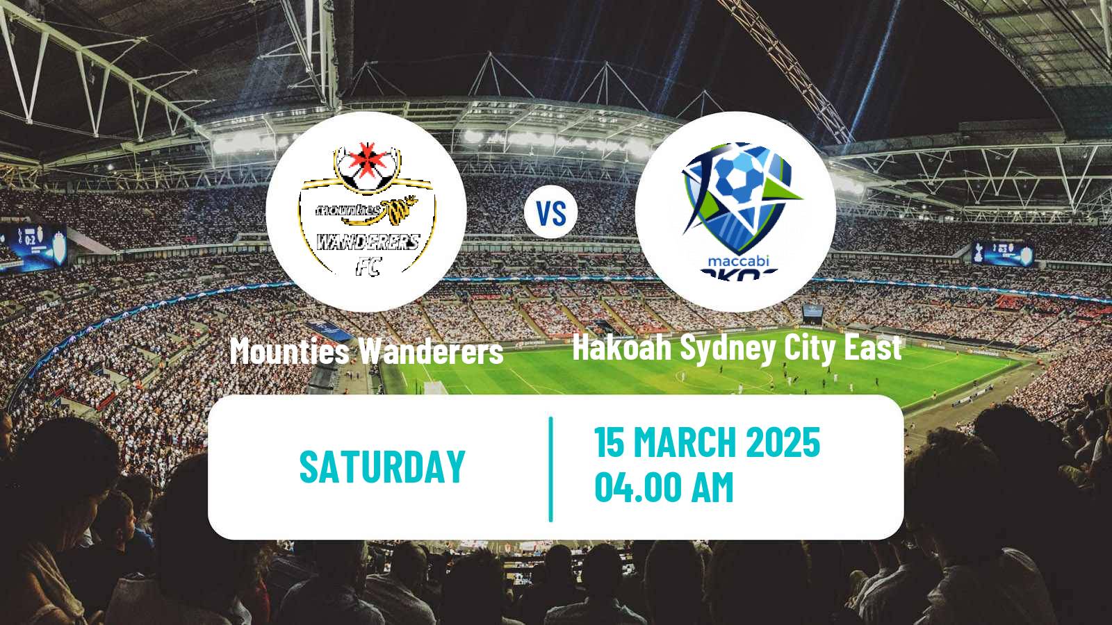 Soccer Australian NSW League One Mounties Wanderers - Hakoah Sydney City East