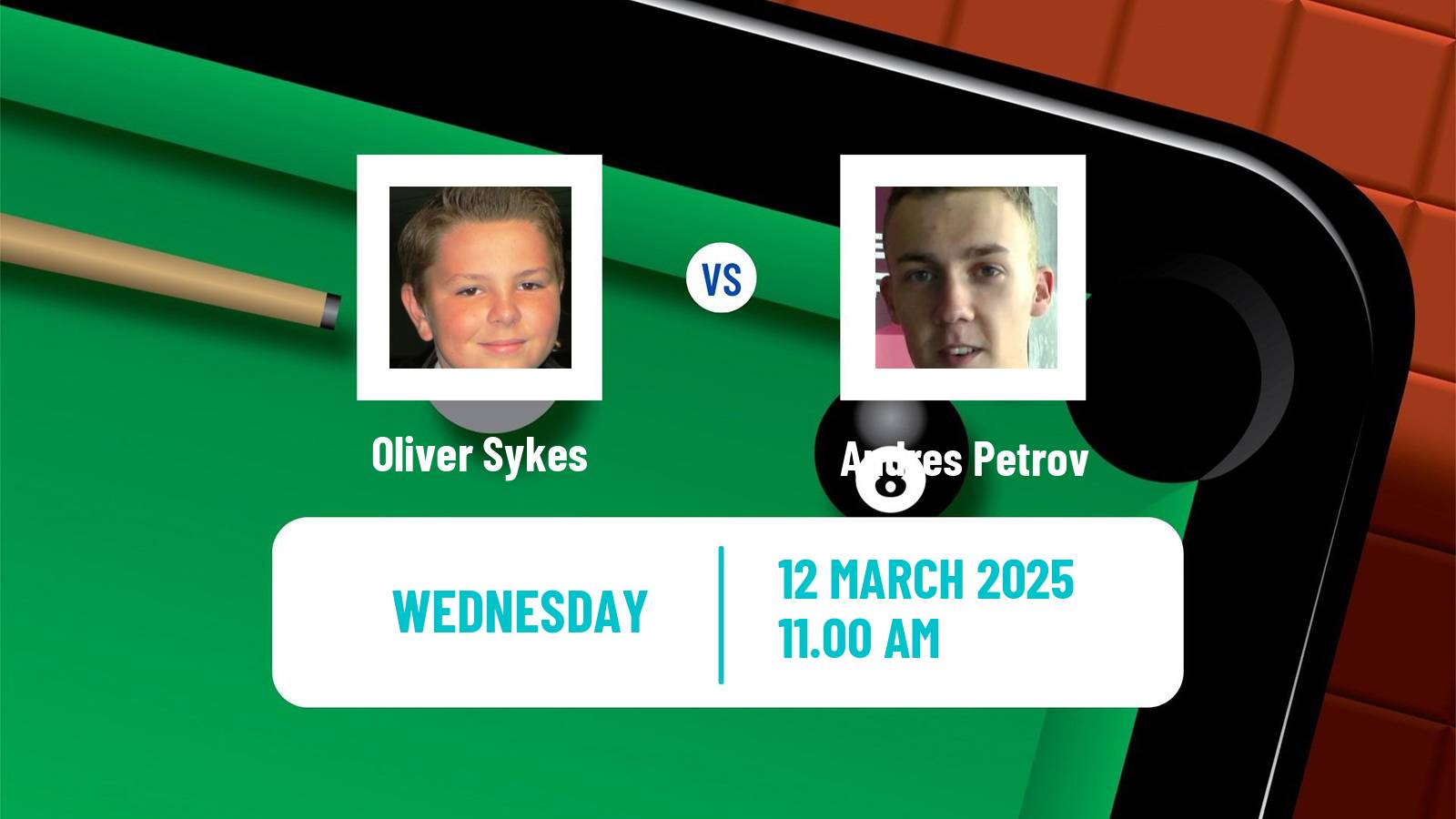 Snooker Q Tour Oliver Sykes - Andres Petrov