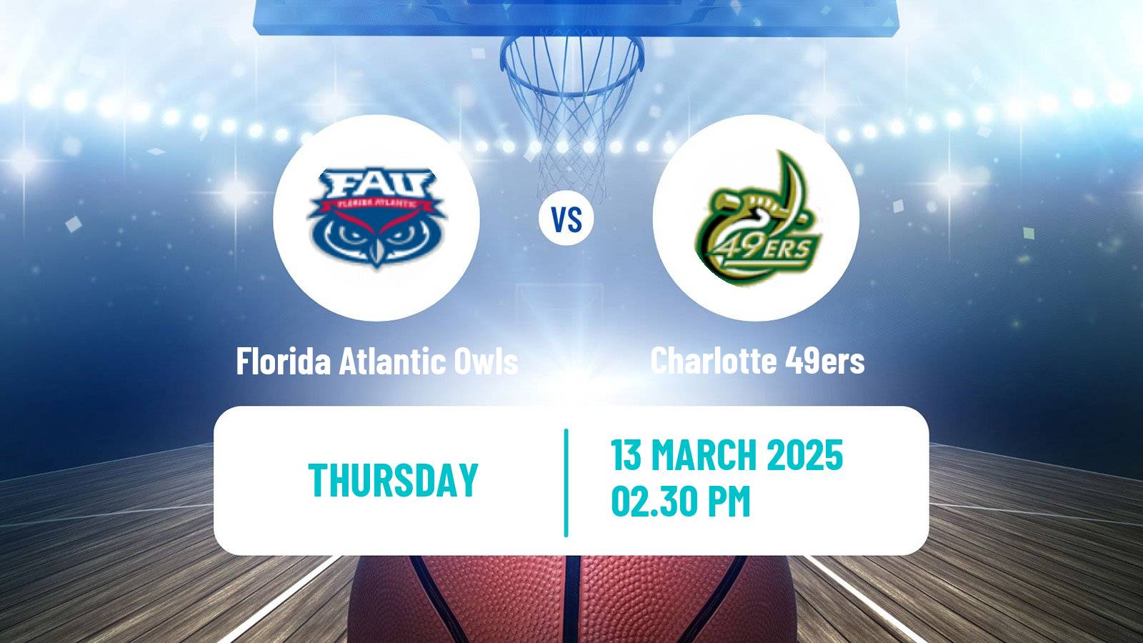 Basketball NCAA College Basketball Florida Atlantic Owls - Charlotte 49ers