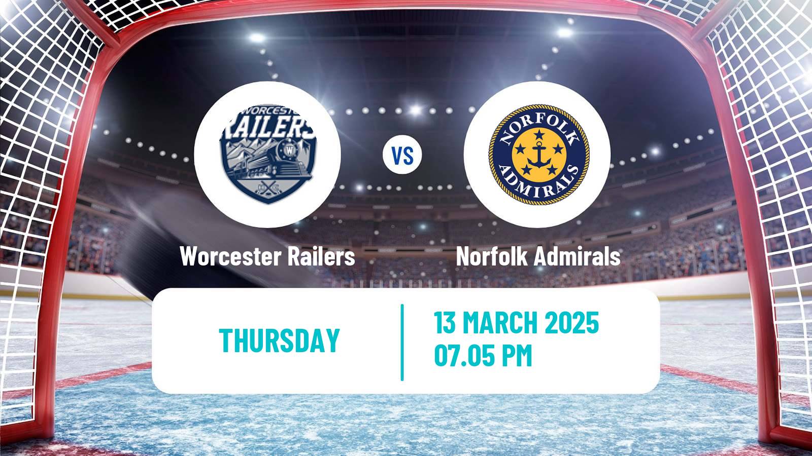 Hockey ECHL Worcester Railers - Norfolk Admirals