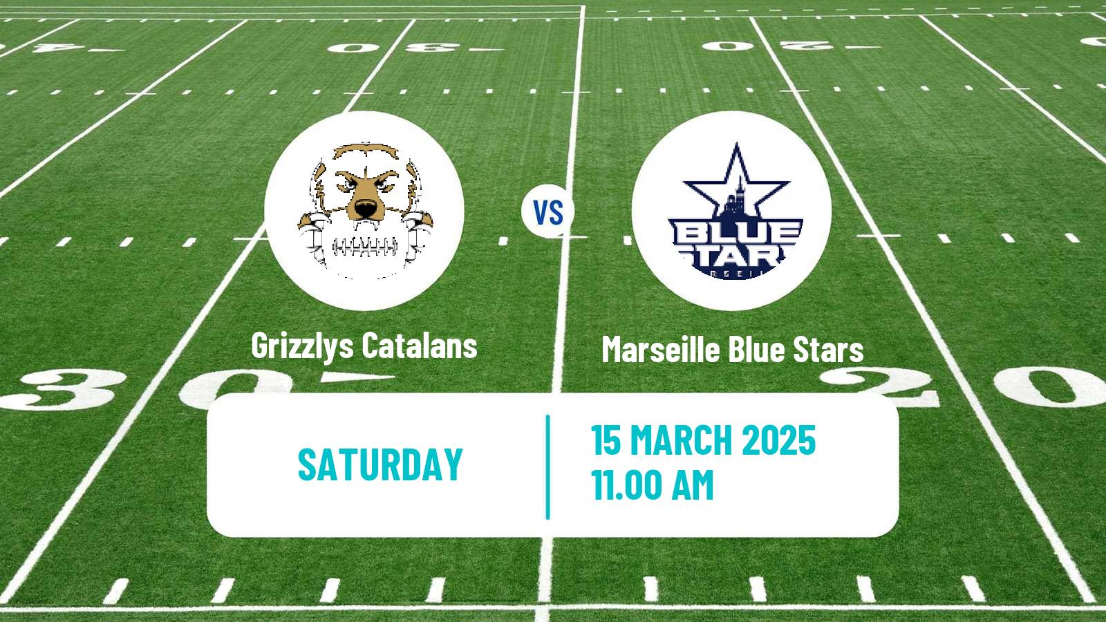 American football French Championnat Elite American Football Grizzlys Catalans - Marseille Blue Stars