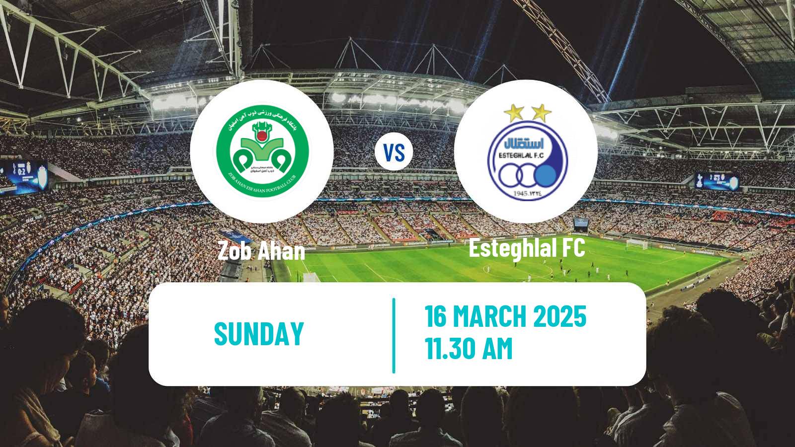 Soccer Iran Pro League Zob Ahan - Esteghlal