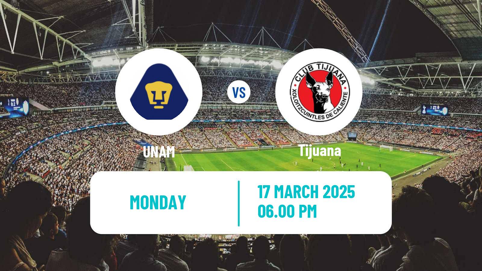 Soccer Mexican Liga MX Women UNAM - Tijuana