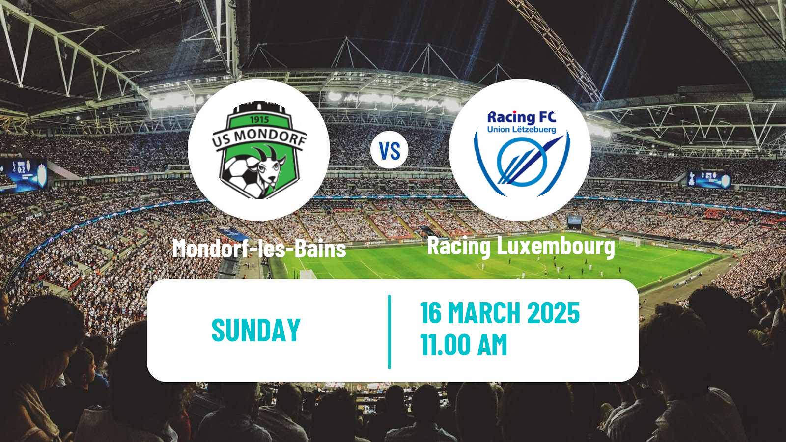 Soccer Luxembourg National Division Mondorf-les-Bains - Racing Luxembourg