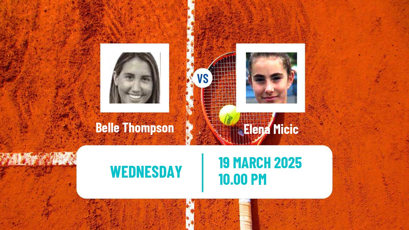 Tennis ITF W35 Swan Hill Women Belle Thompson - Elena Micic