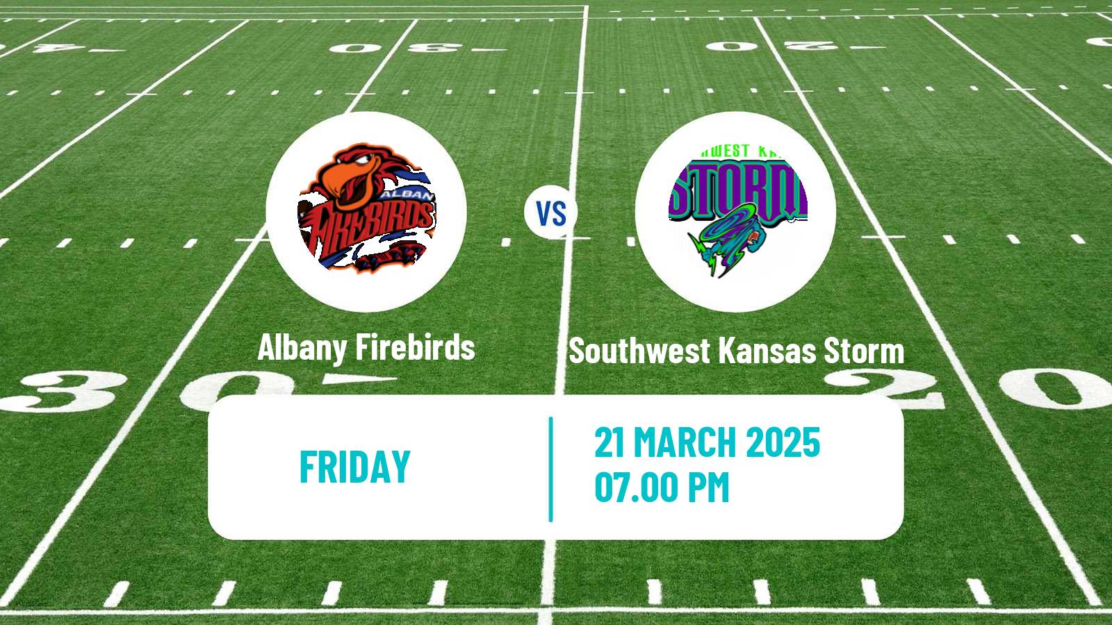 Arena football AF1 Albany Firebirds - Southwest Kansas Storm