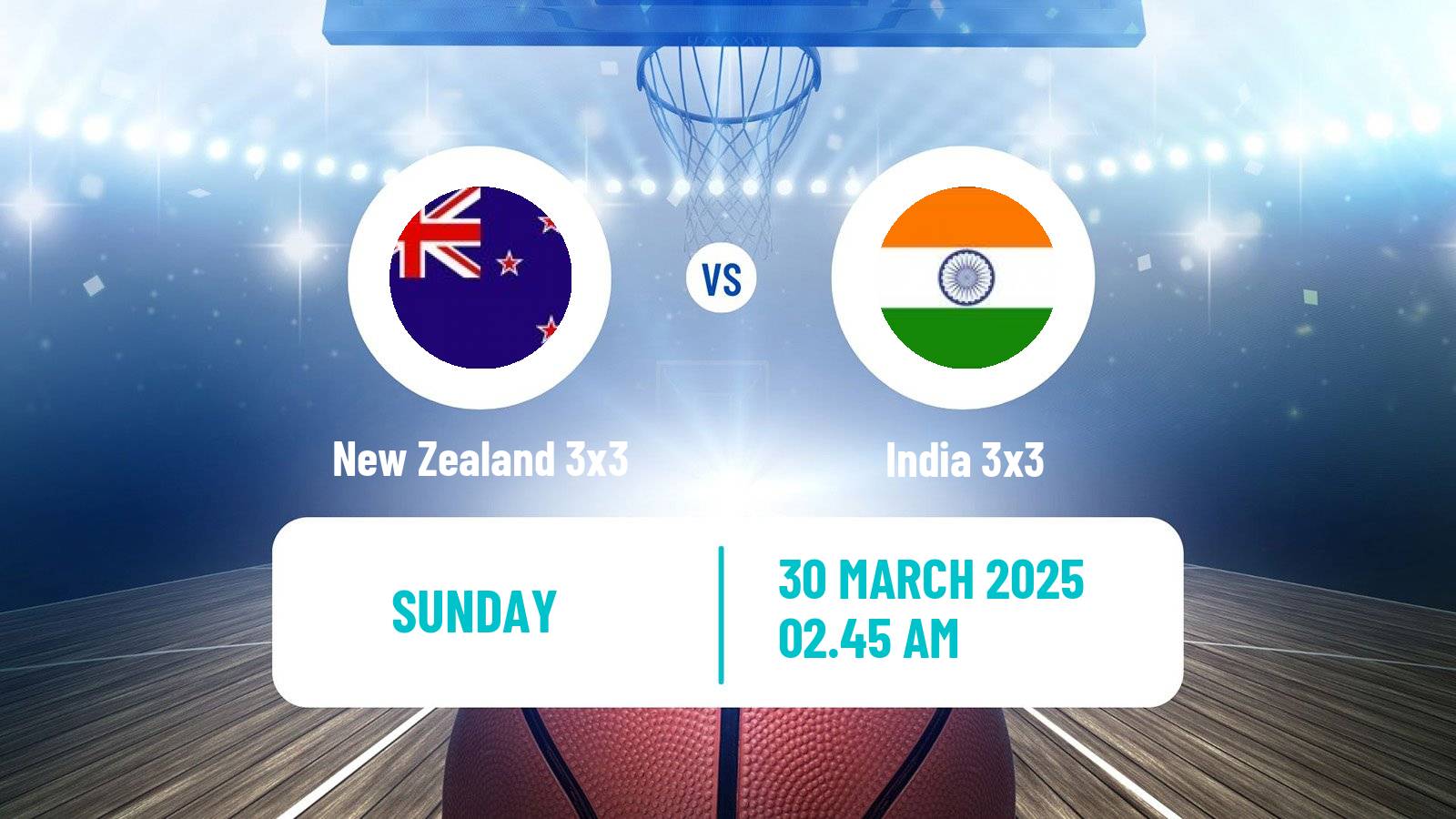 Basketball Asia Cup 3x3 New Zealand 3x3 - India 3x3