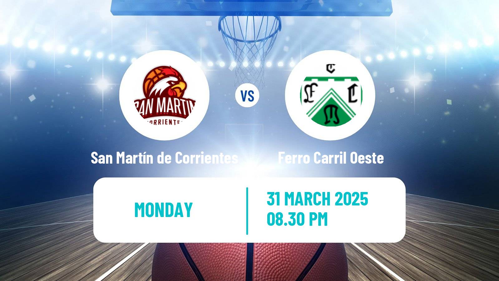 Basketball Argentinian LNB San Martín de Corrientes - Ferro Carril Oeste