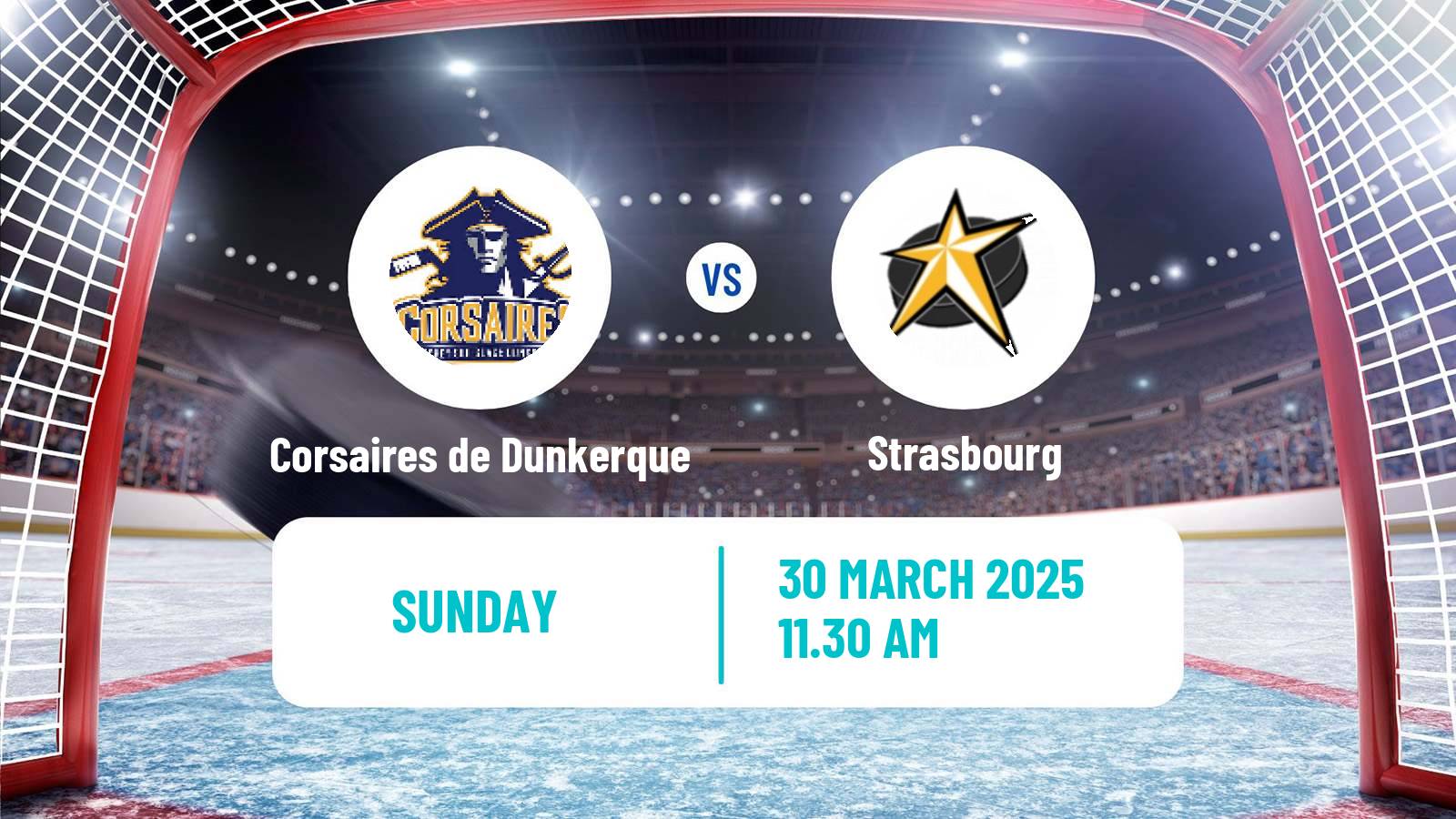 Hockey French D1 Ice Hockey Corsaires de Dunkerque - Strasbourg