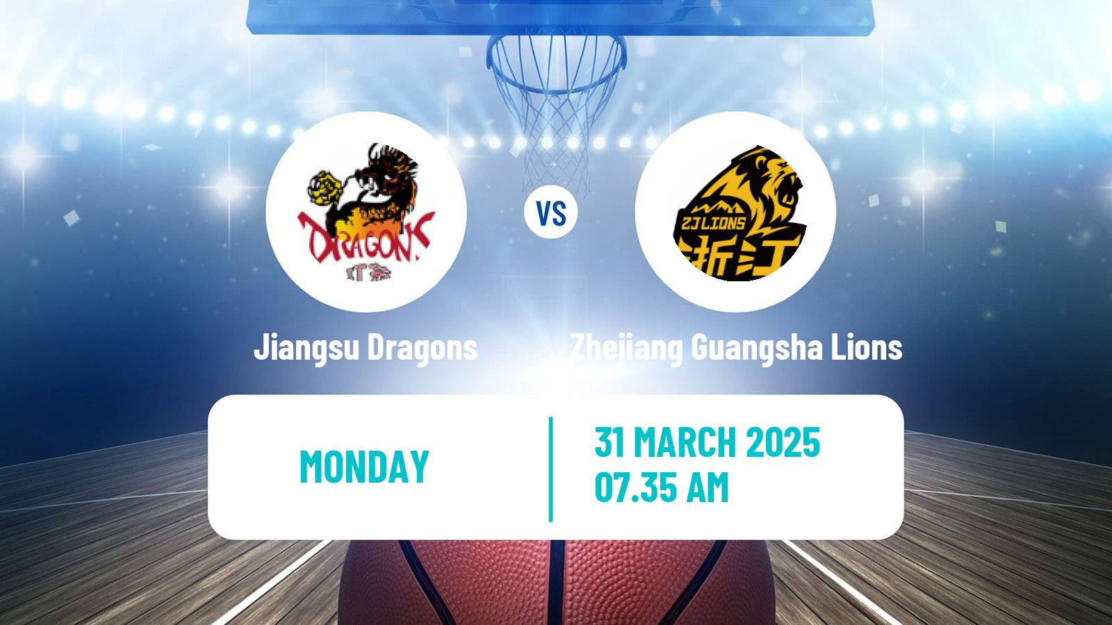 Basketball CBA Jiangsu Dragons - Zhejiang Guangsha Lions