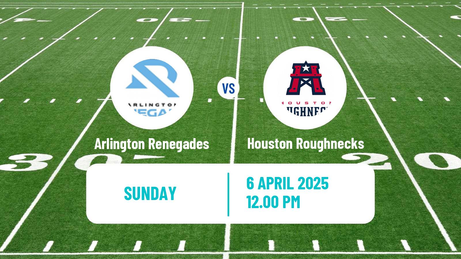 American football UFL Arlington Renegades - Houston Roughnecks