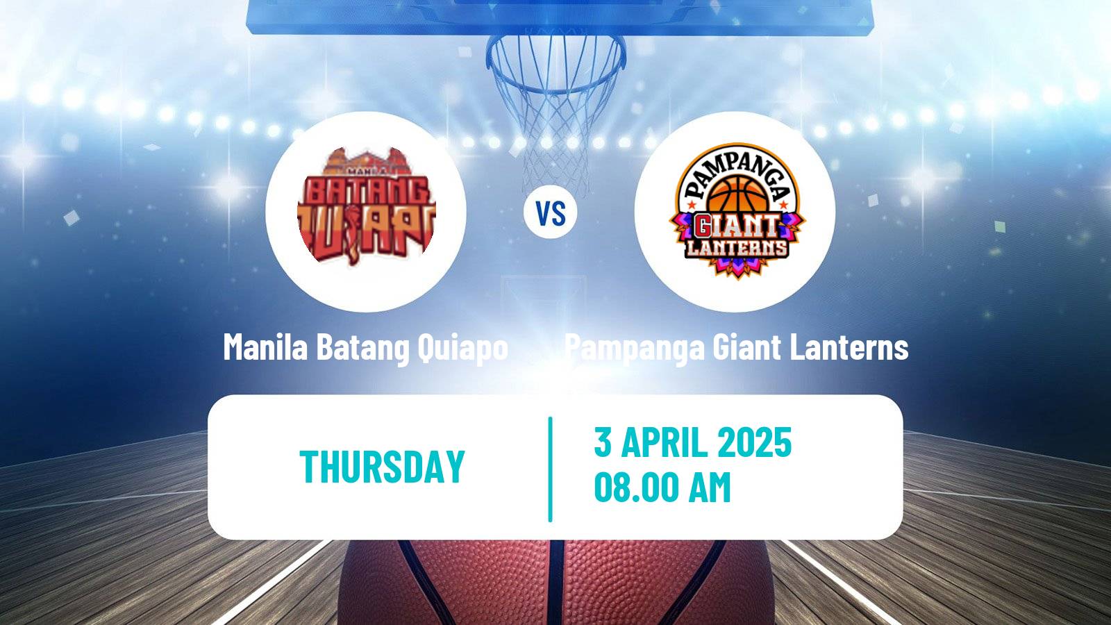 Basketball Philippines MBPL  Manila Batang Quiapo - Pampanga Giant Lanterns