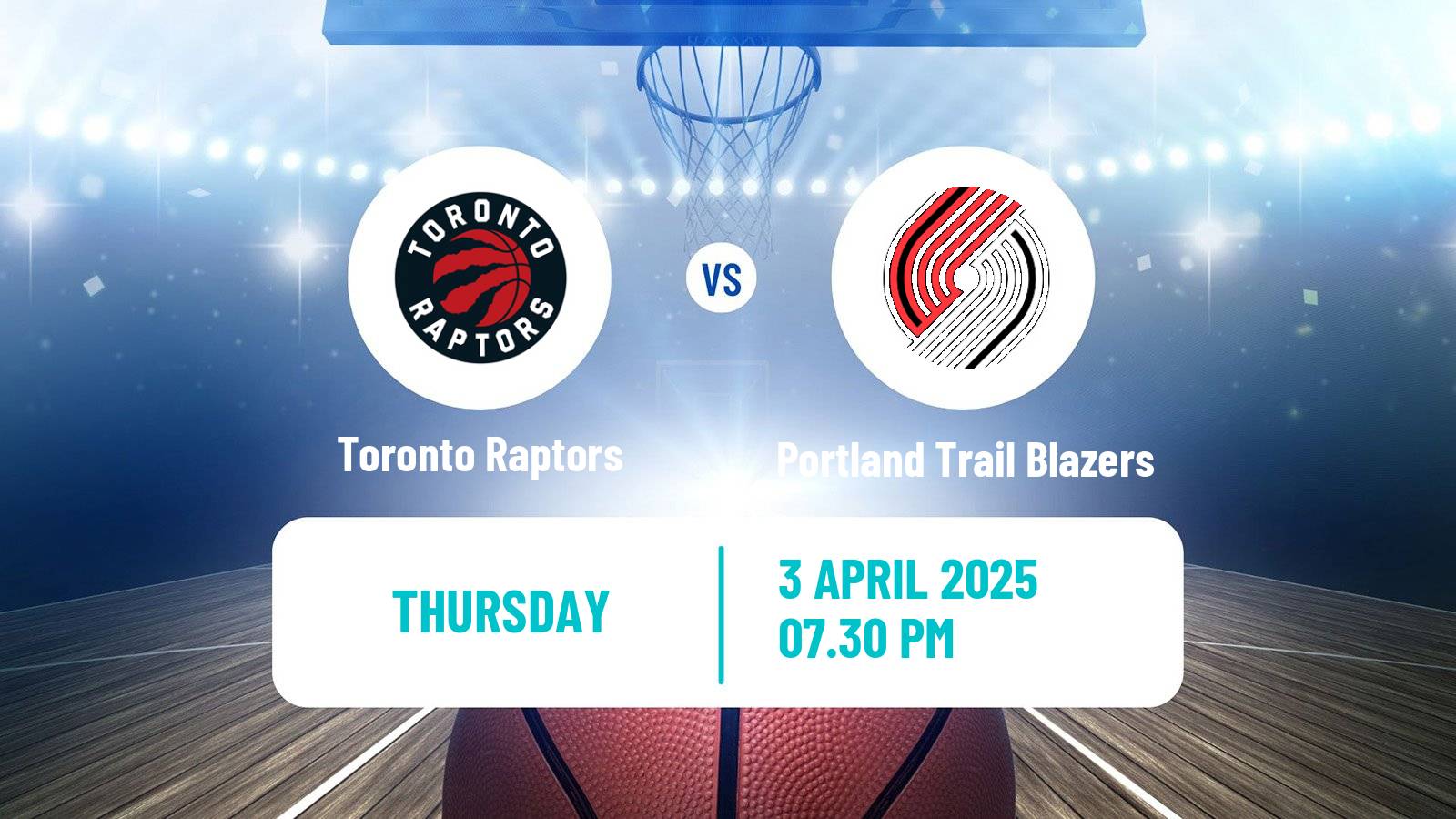 Basketball NBA Toronto Raptors - Portland Trail Blazers
