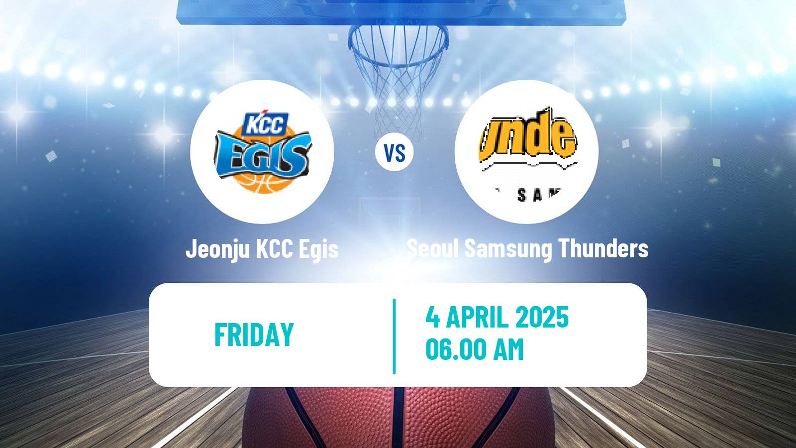 Basketball KBL Jeonju KCC Egis - Seoul Samsung Thunders