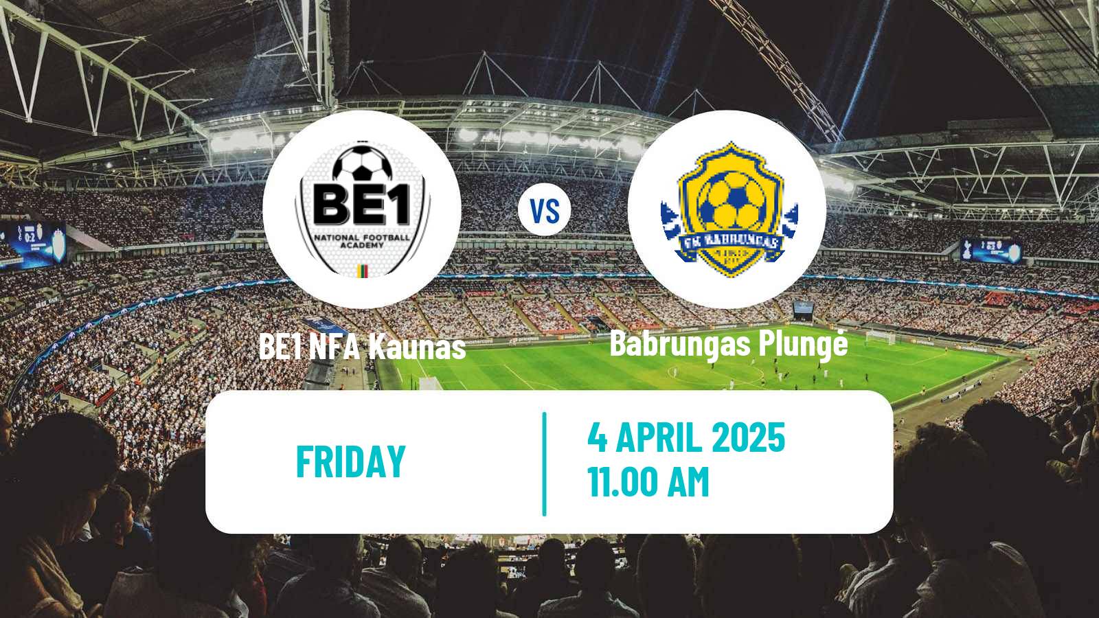 Soccer Lithuanian Division 2 BE1 NFA Kaunas - Babrungas Plungė