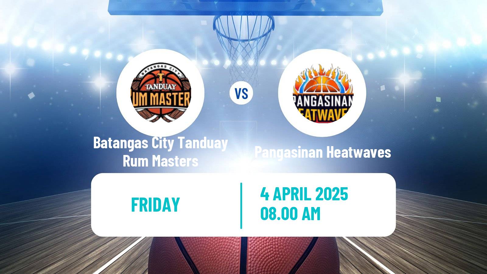 Basketball Philippines MBPL  Batangas City Tanduay Rum Masters - Pangasinan Heatwaves