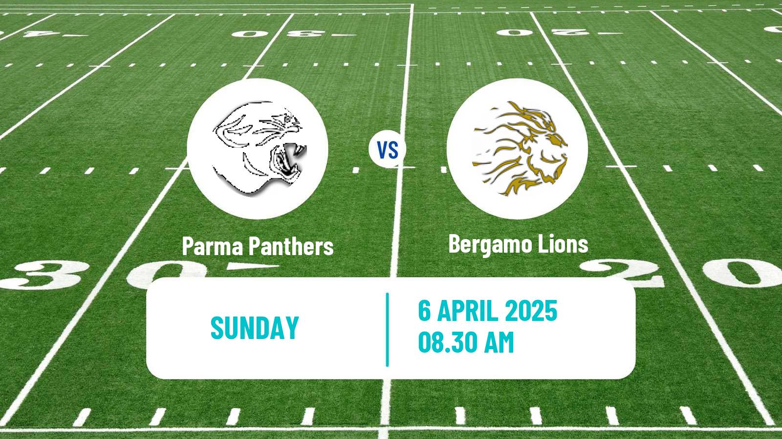 American football Italian IFL Parma Panthers - Bergamo Lions