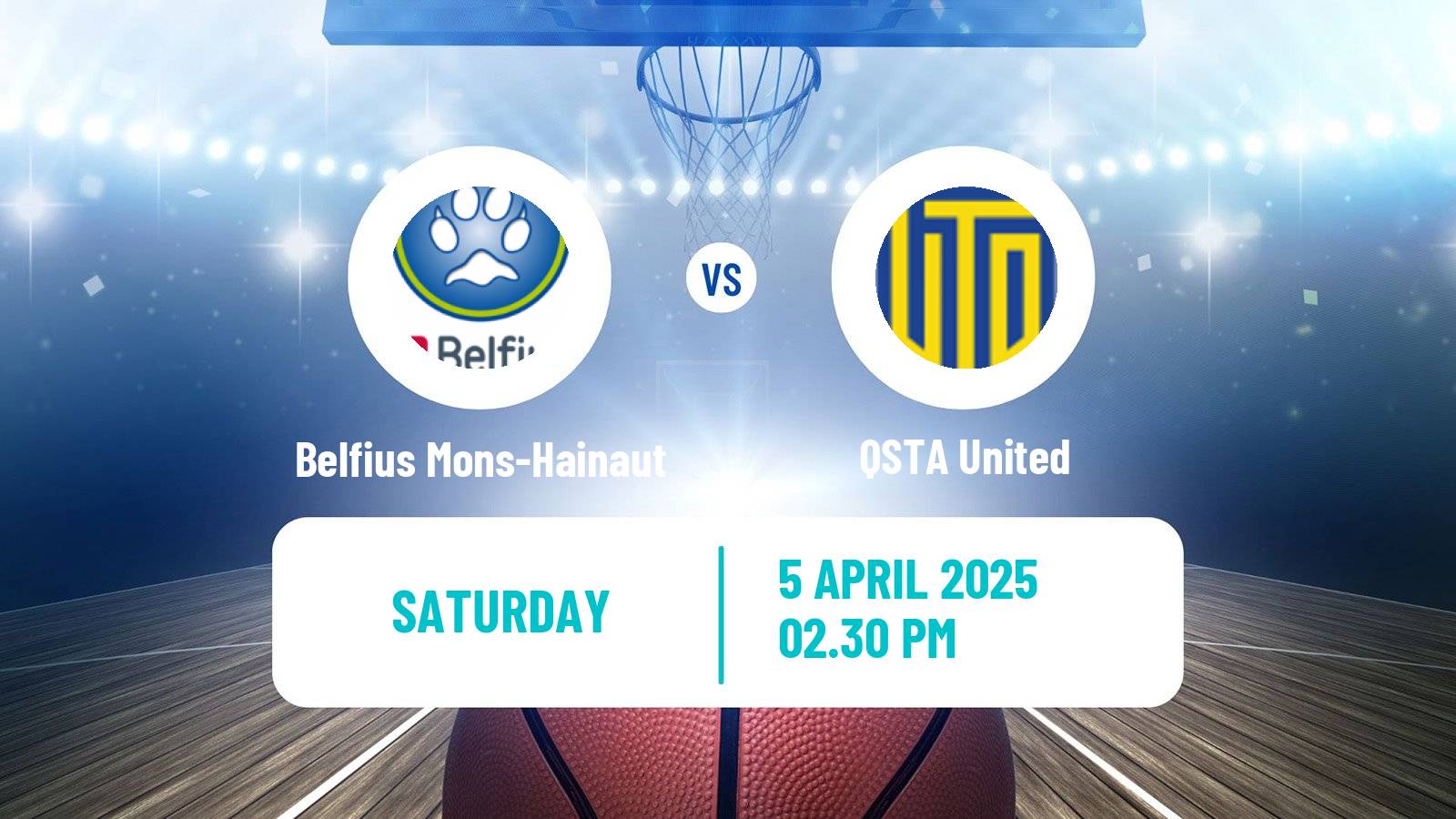 Basketball BNXT League Belfius Mons-Hainaut - QSTA United