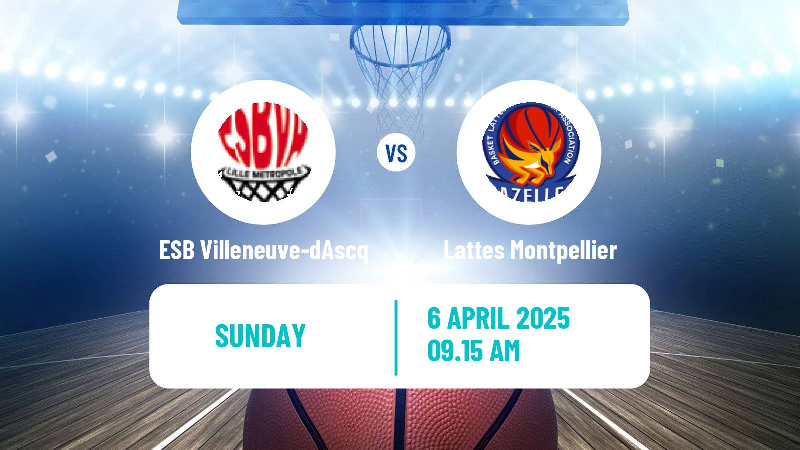 Basketball French LFB ESB Villeneuve-dAscq - Lattes Montpellier