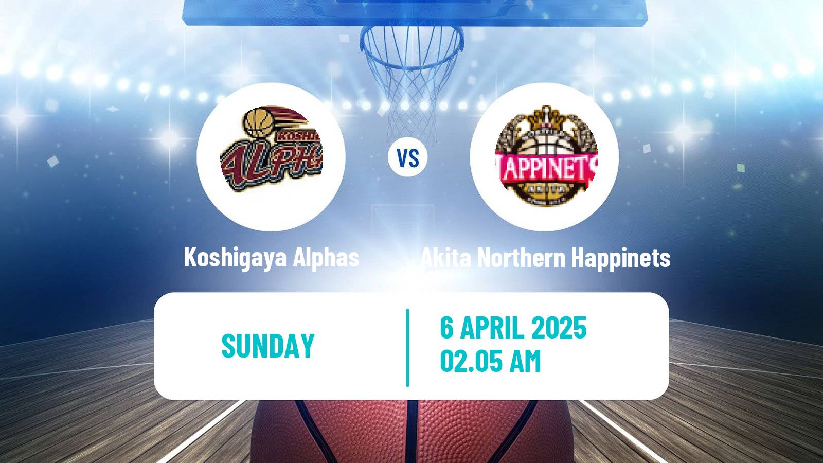 Basketball BJ League Koshigaya Alphas - Akita Northern Happinets