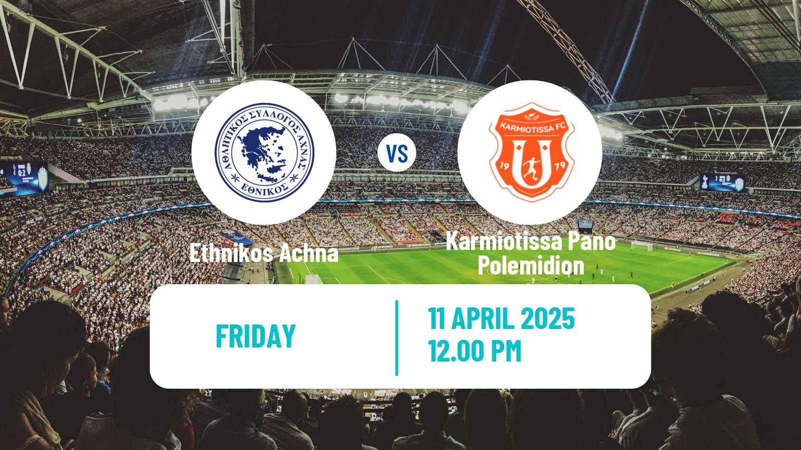 Soccer Cypriot First Division Ethnikos Achna - Karmiotissa Pano Polemidion