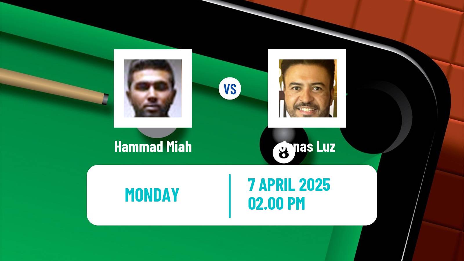 Snooker World Championship Hammad Miah - Jonas Luz