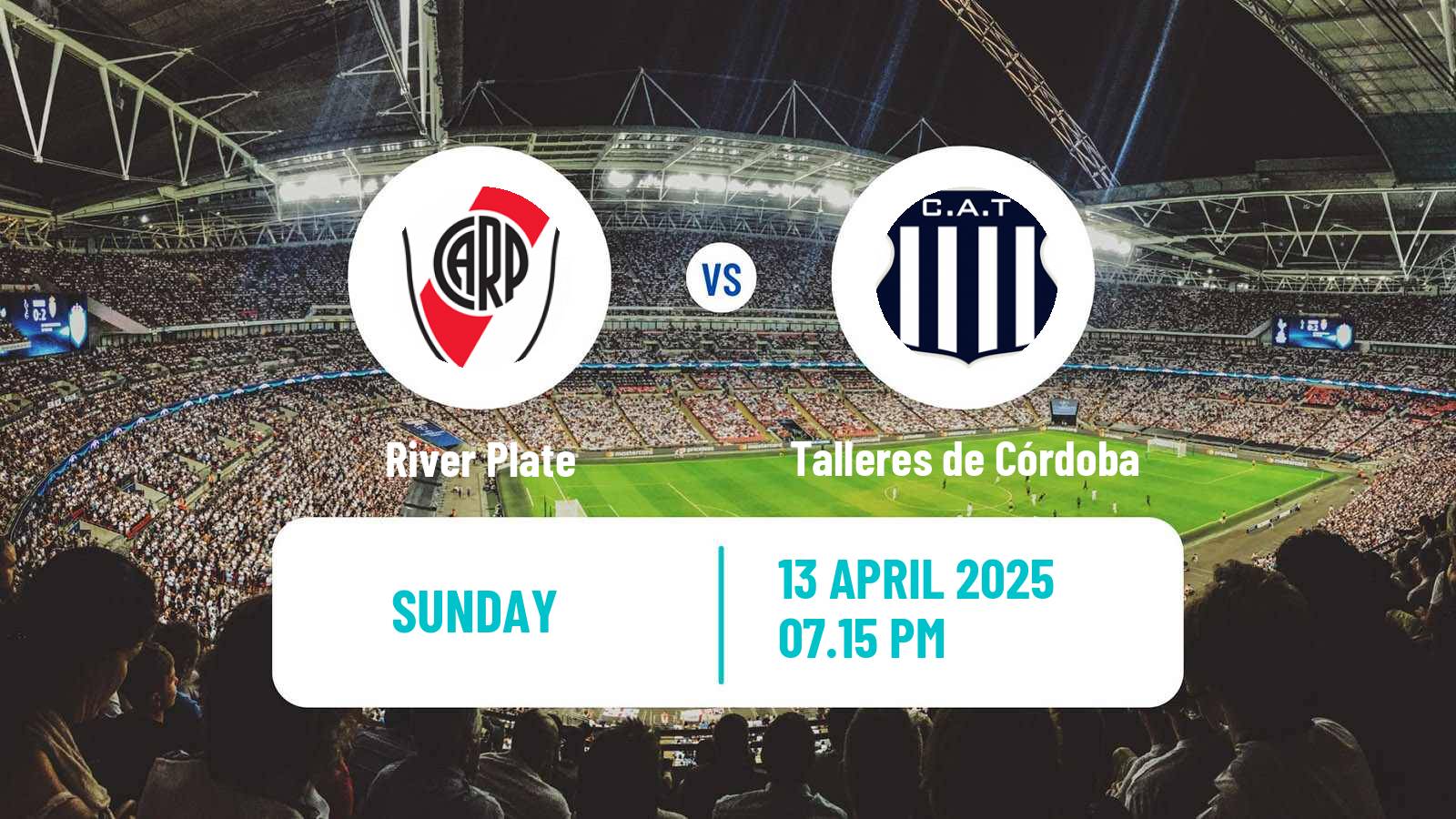 Soccer Argentinian Liga Profesional River Plate - Talleres de Córdoba