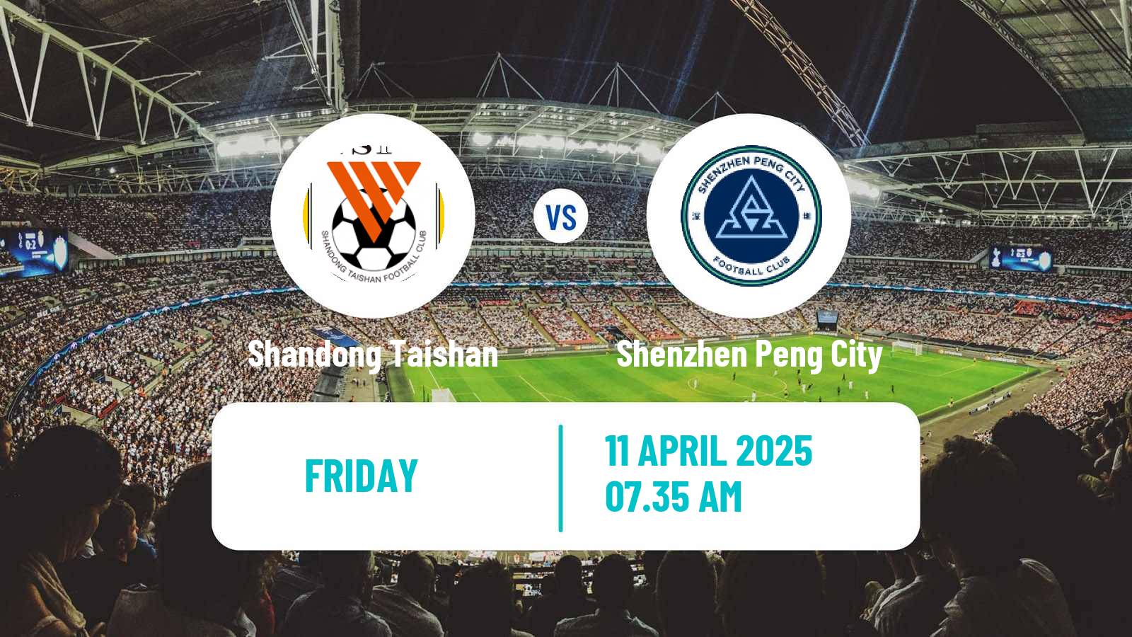 Soccer Chinese Super League Shandong Taishan - Shenzhen Peng City