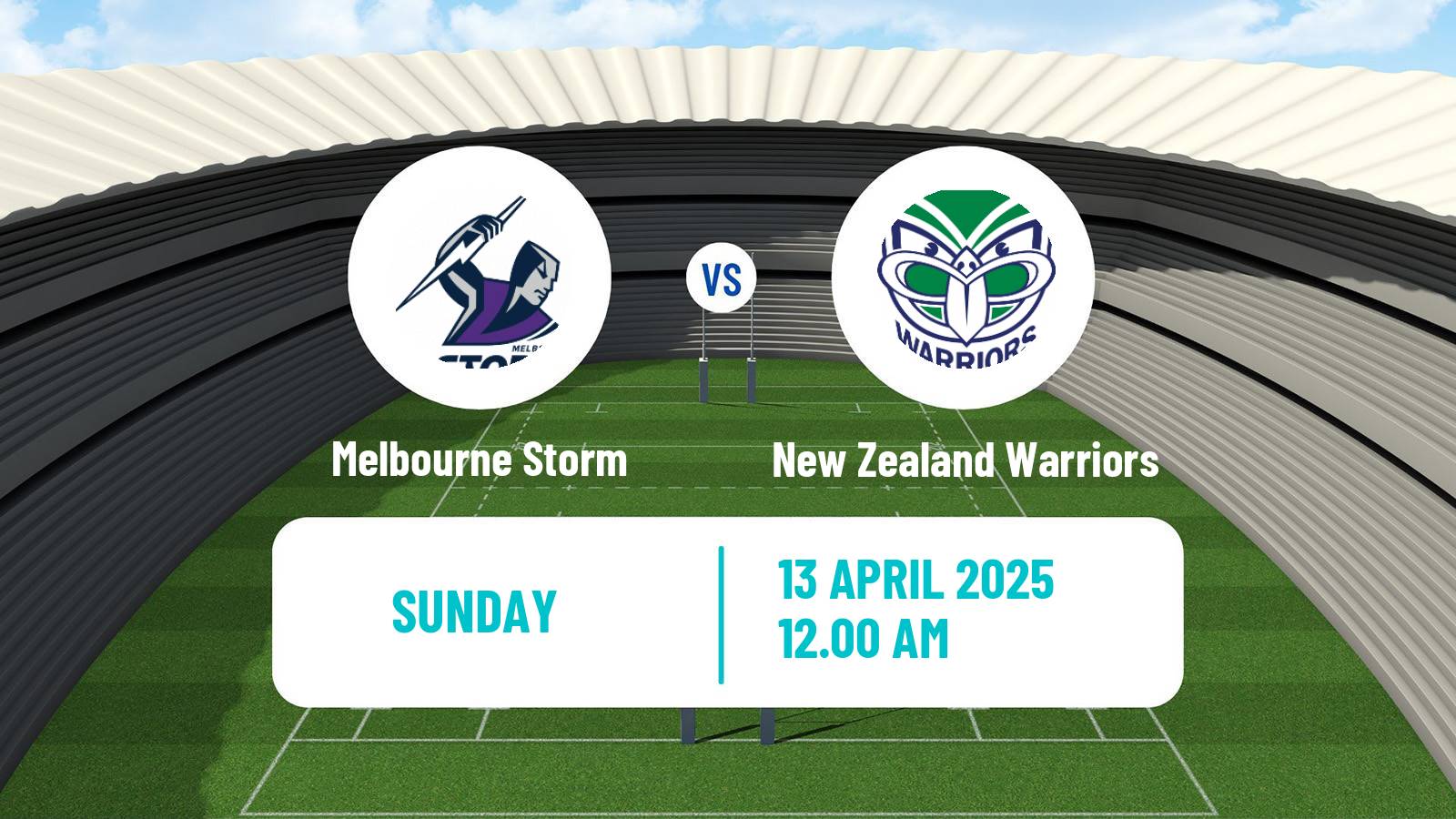 Rugby league Australian NRL Melbourne Storm - New Zealand Warriors