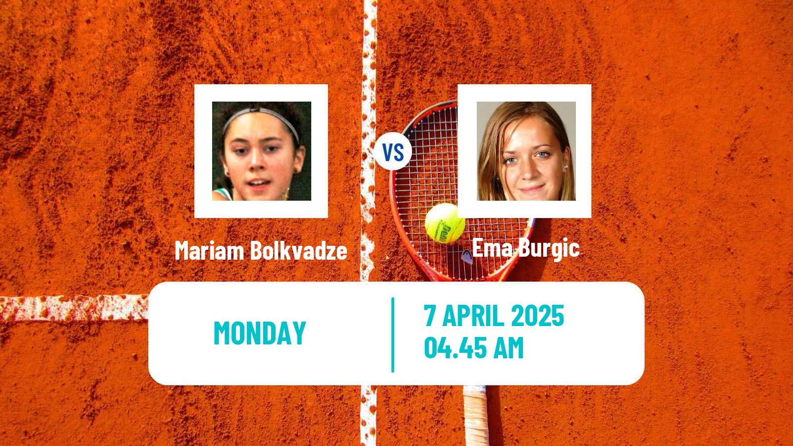 Tennis WTA Billie Jean King Cup Group II Mariam Bolkvadze - Ema Burgic