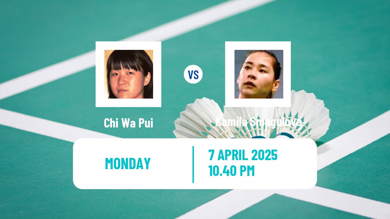 Badminton BWF Asia Championships Women Chi Wa Pui - Kamila Smagulova