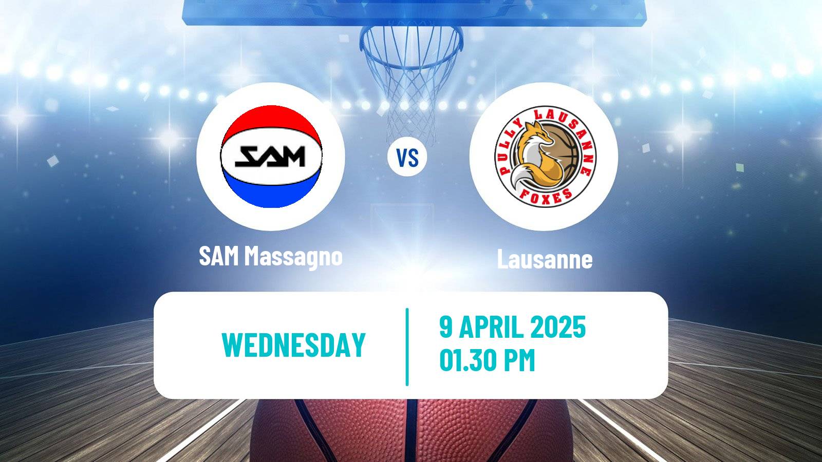 Basketball Swiss SB League Basketball SAM Massagno - Lausanne