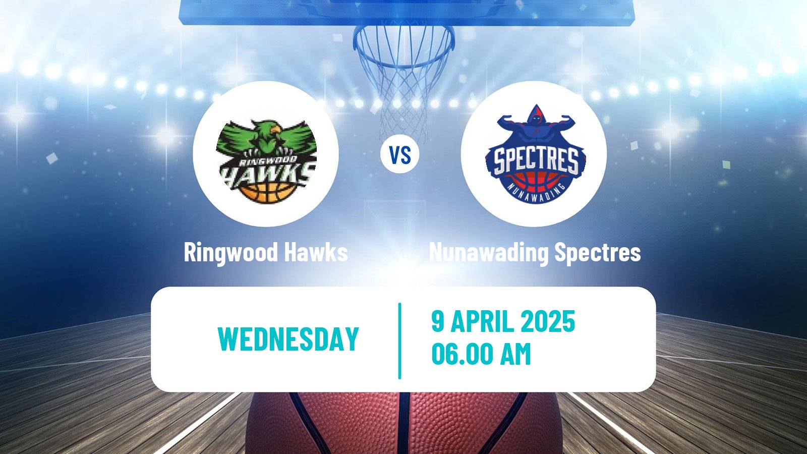 Basketball Australian NBL1 South Ringwood Hawks - Nunawading Spectres
