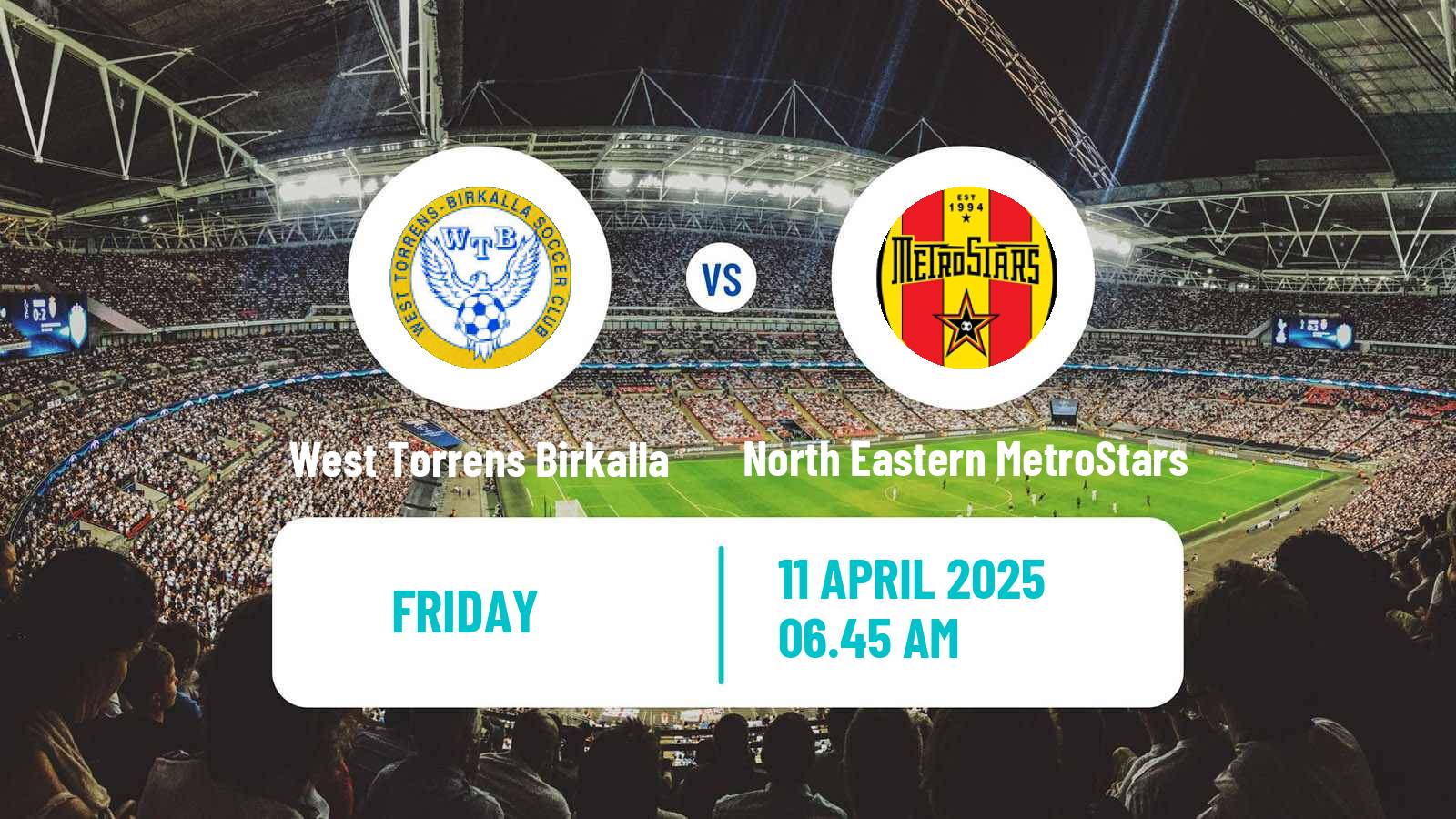Soccer Australian NPL South Australian West Torrens Birkalla - North Eastern MetroStars