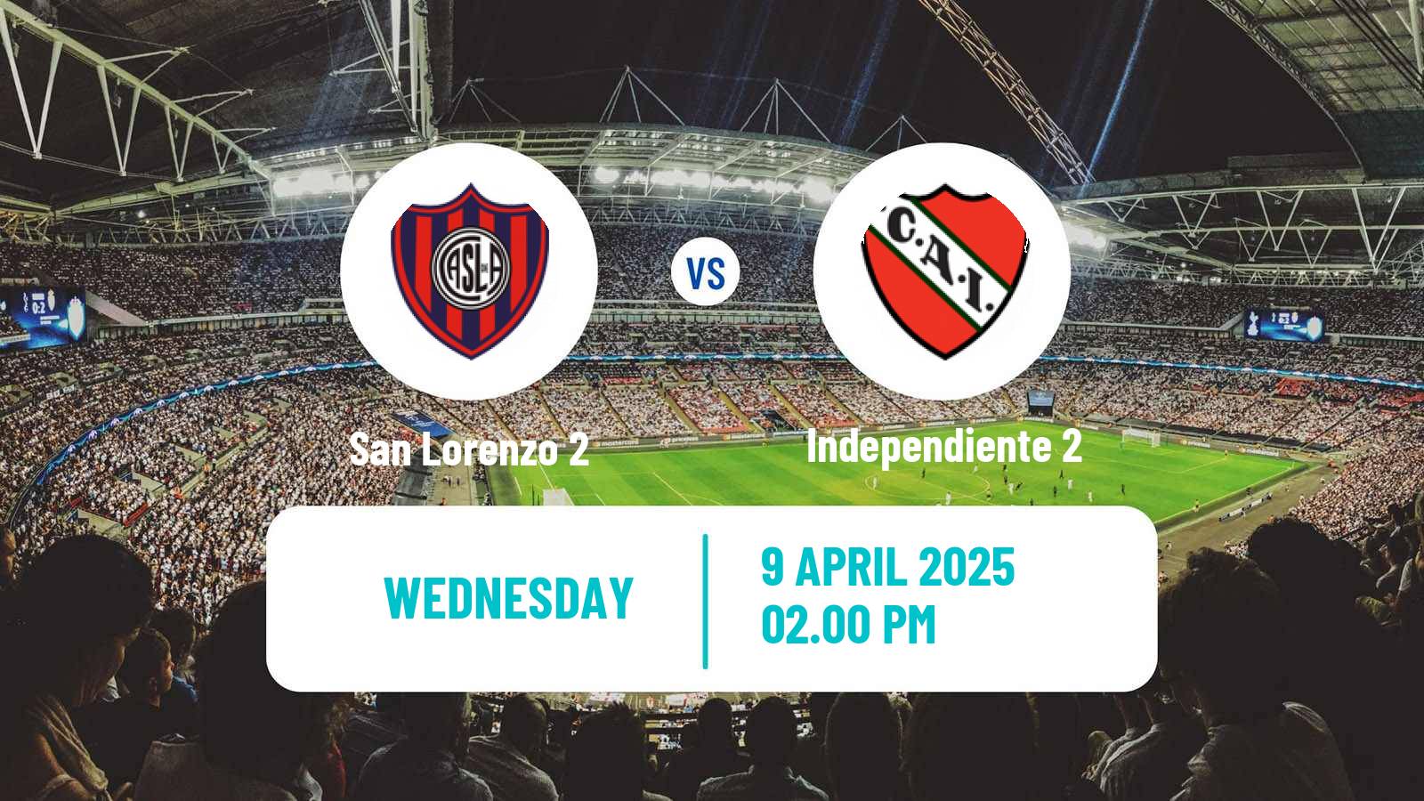 Soccer Argentinian Reserve League San Lorenzo 2 - Independiente 2