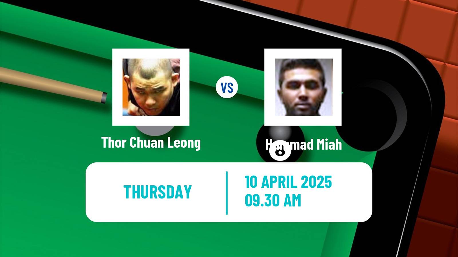 Snooker World Championship Thor Chuan Leong - Hammad Miah
