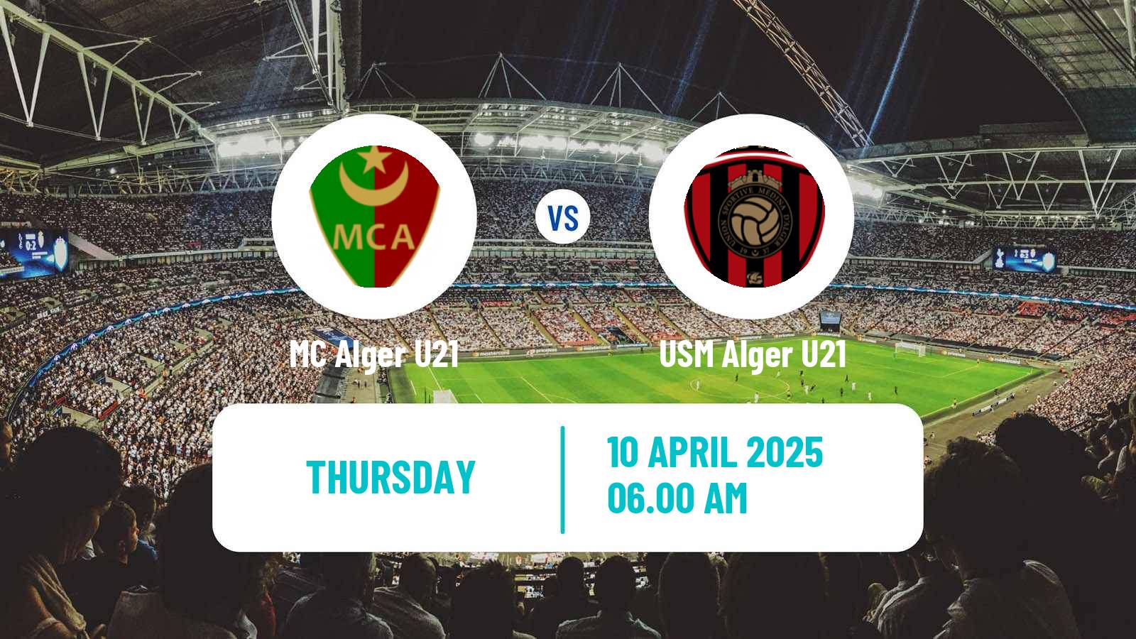 Soccer Algerian Ligue U21 MC Alger U21 - USM Alger U21