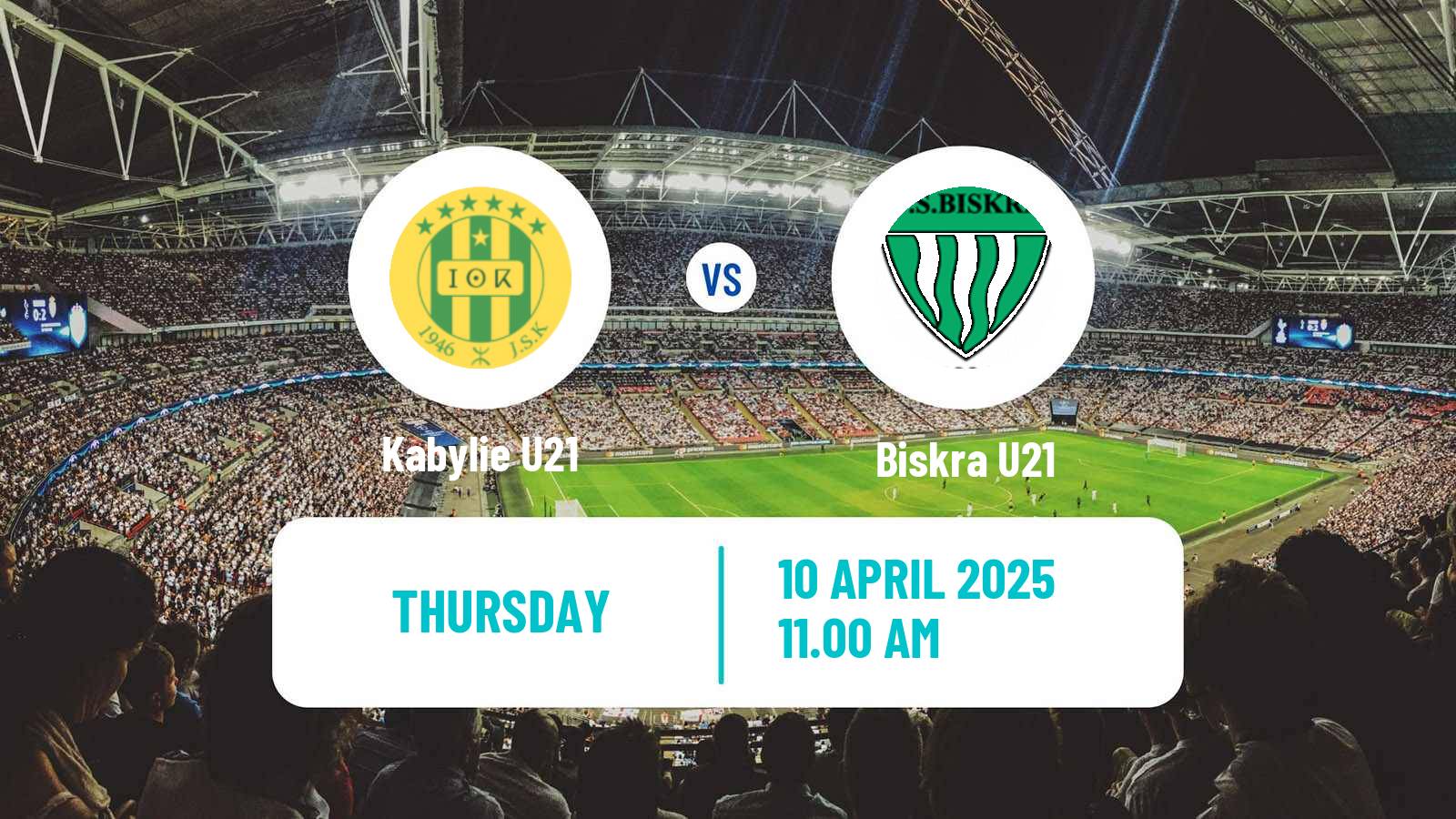 Soccer Algerian Ligue U21 Kabylie U21 - Biskra U21