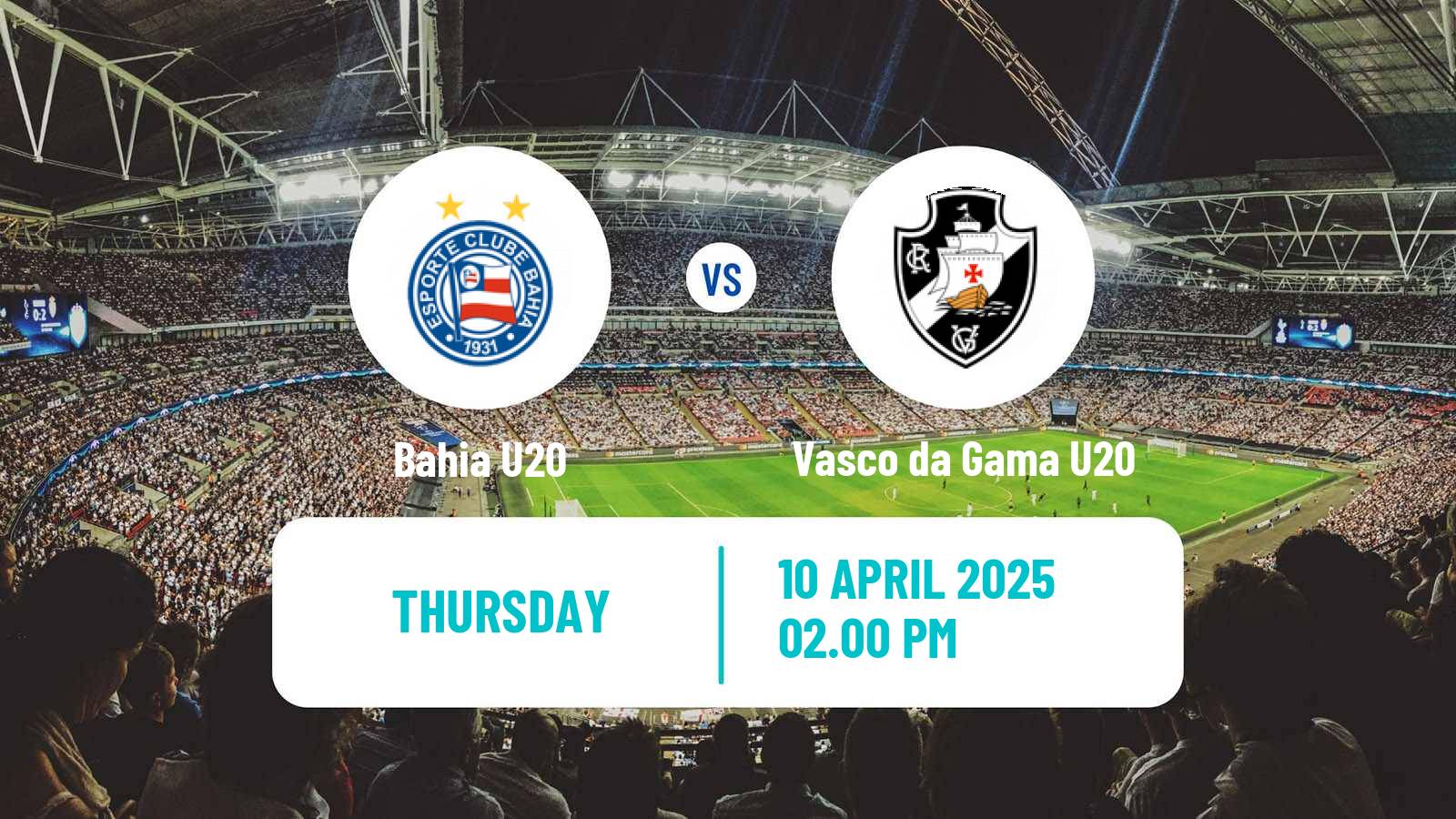 Soccer Brasileiro U20 Bahia U20 - Vasco da Gama U20