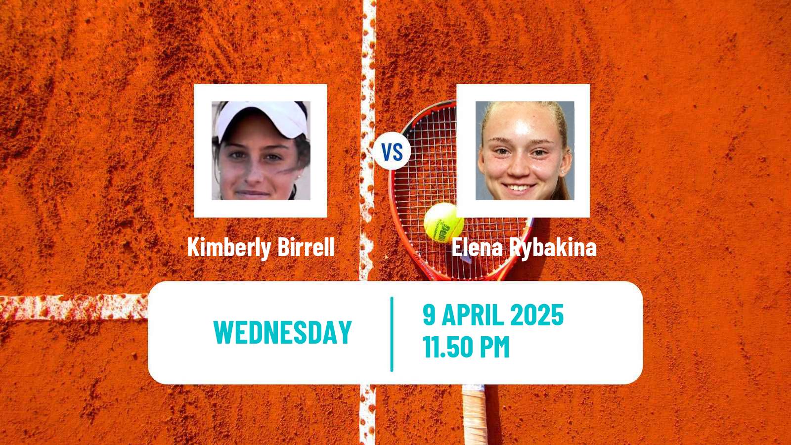 Tennis WTA Billie Jean King Cup World Group Kimberly Birrell - Elena Rybakina