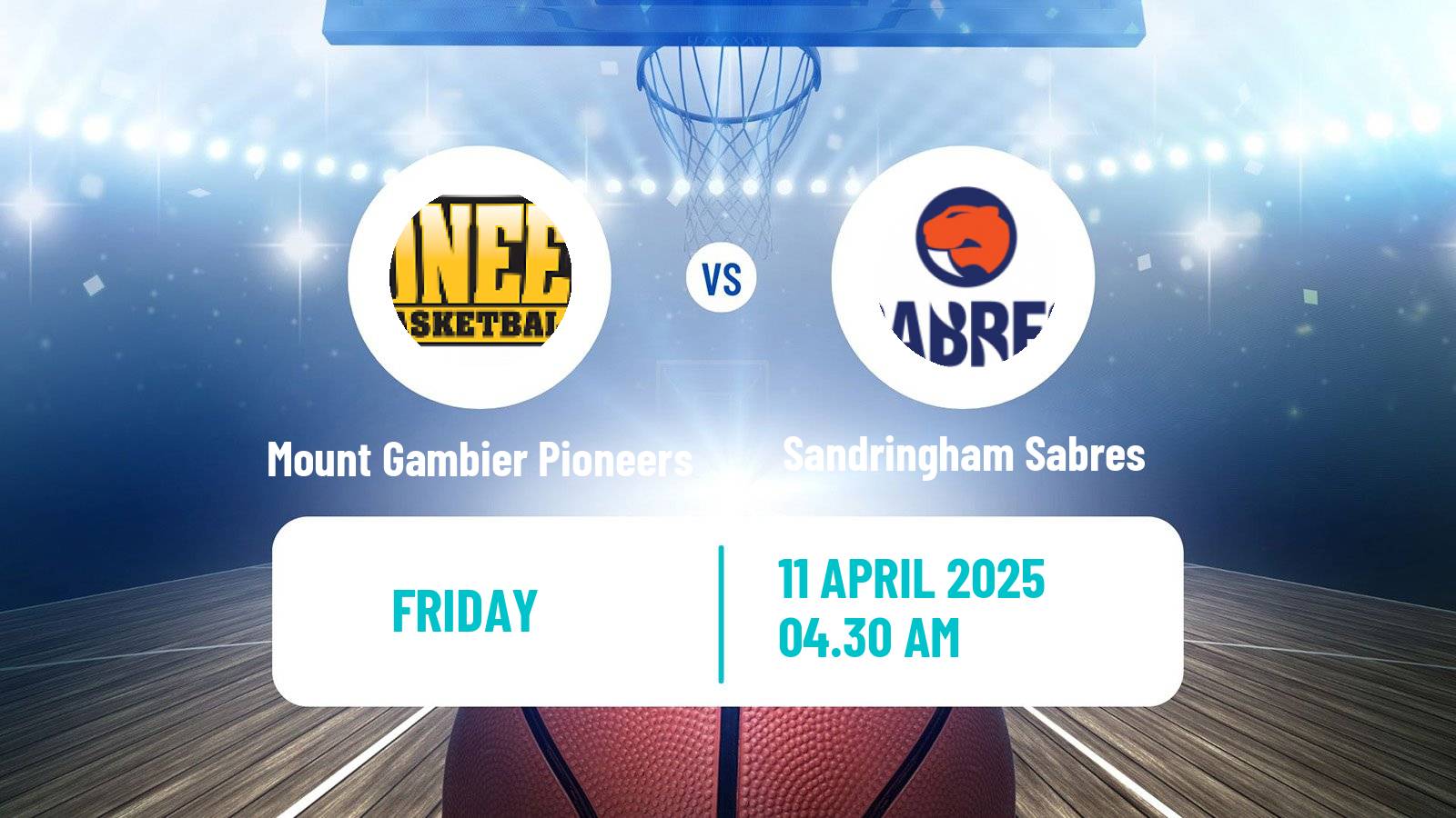 Basketball Australian NBL1 South Women Mount Gambier Pioneers - Sandringham Sabres