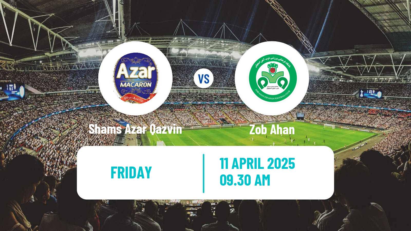 Soccer Iran Pro League Shams Azar Qazvin - Zob Ahan