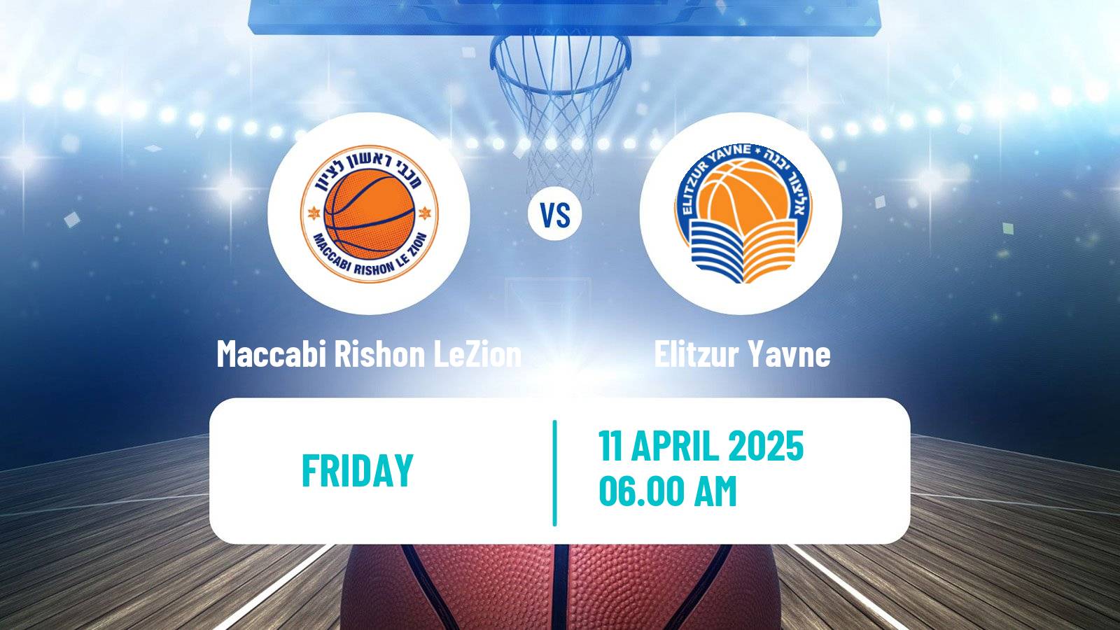 Basketball Israeli Liga Leumit Basketball Maccabi Rishon LeZion - Elitzur Yavne