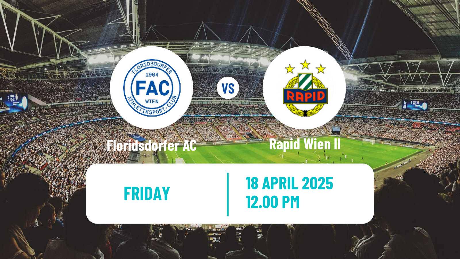 Soccer Austrian 2 Liga Floridsdorfer AC - Rapid Wien II