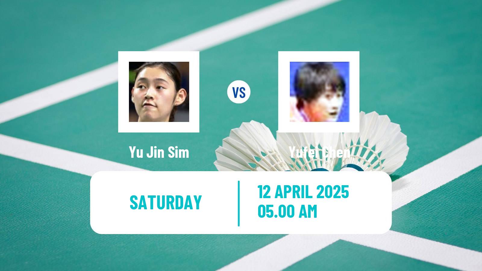 Badminton BWF Asia Championships Women Yu Jin Sim - Yufei Chen