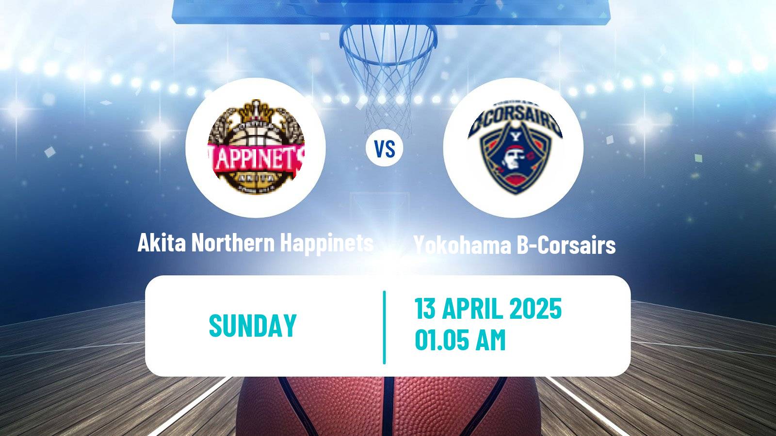 Basketball BJ League Akita Northern Happinets - Yokohama B-Corsairs